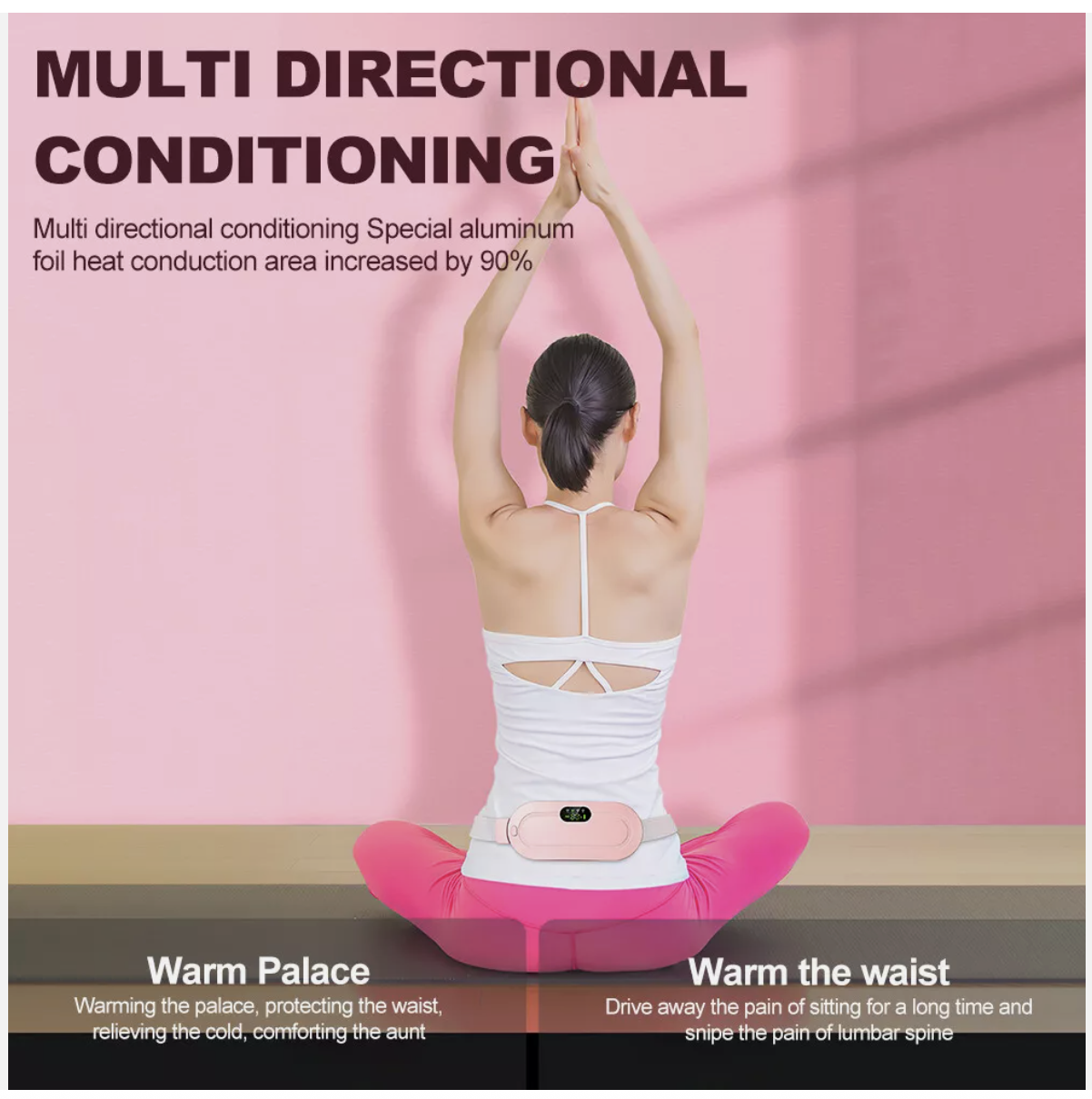 Electric Heating Pad Massage Period Pain Relieve Therapy Menstrual Cramp Belt