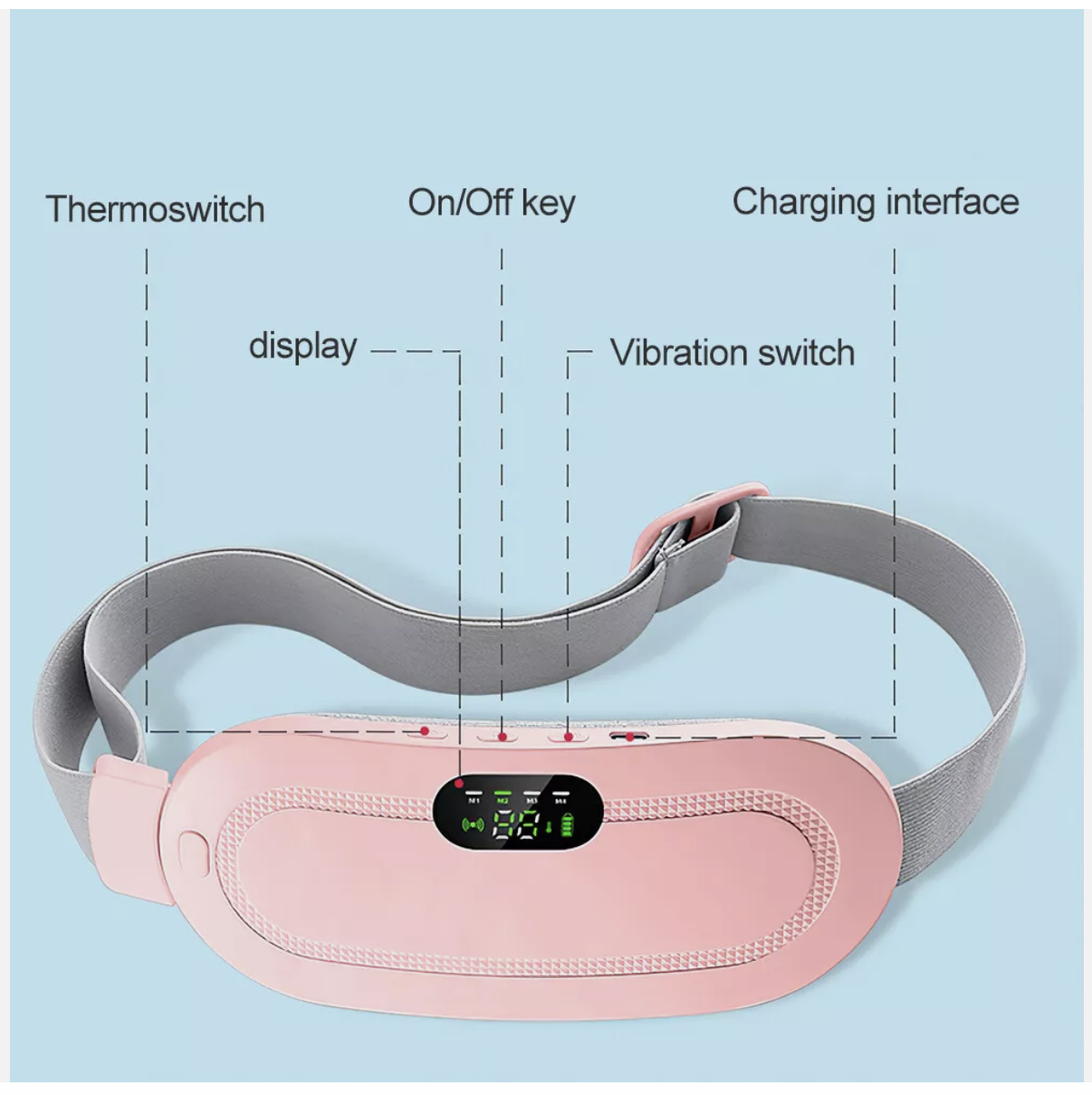 Electric Heating Pad Massage Period Pain Relieve Therapy Menstrual Cramp Belt