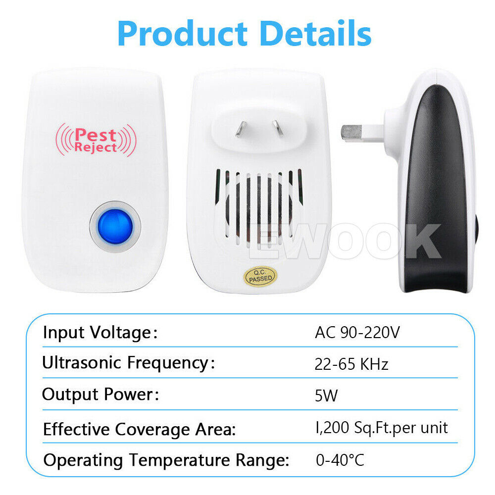 Pest Repeller Reject Ultrasonic Electronic Mouse Rat Mosquito Insect Control