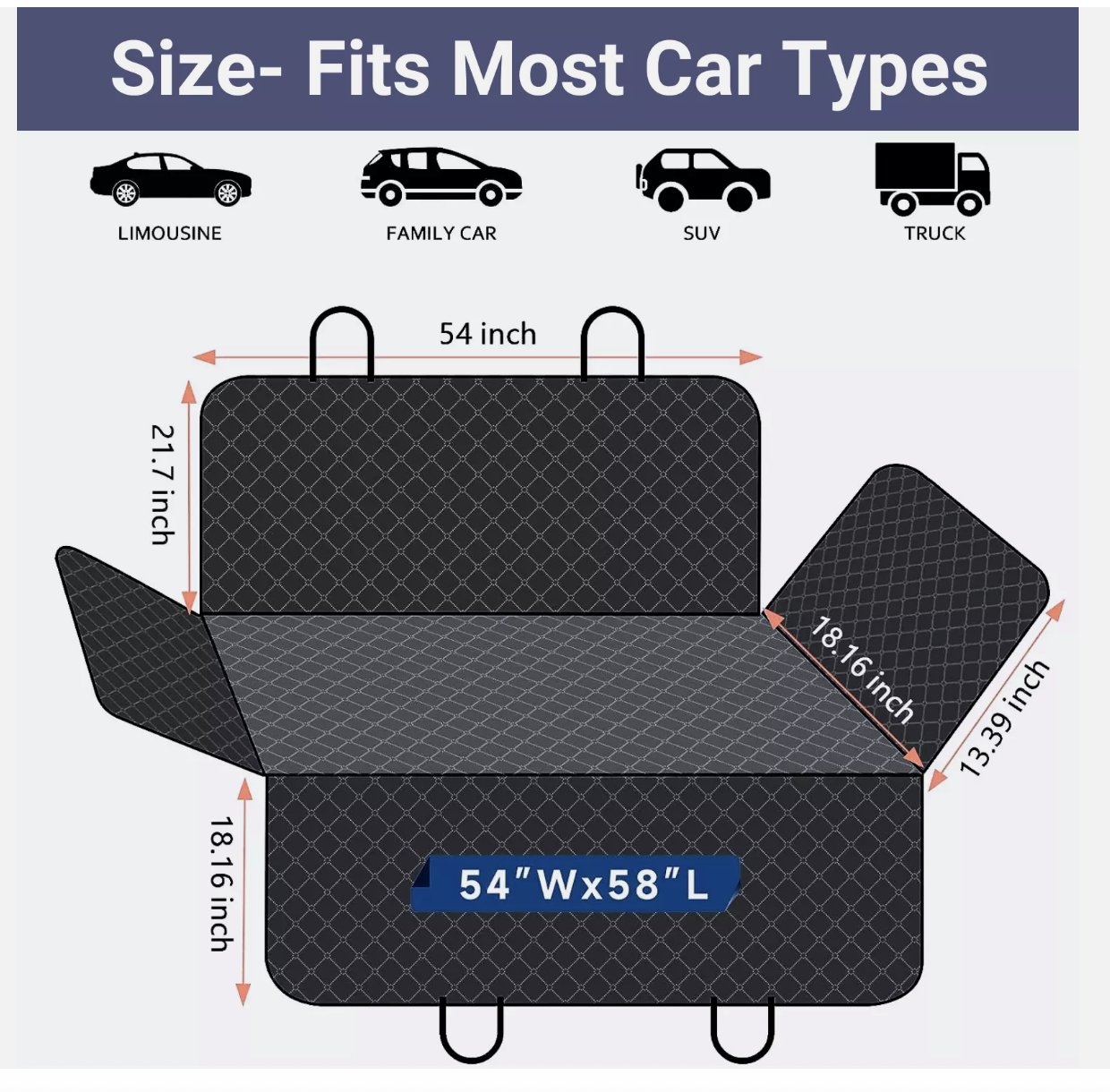 Premium Pet Car Cat Dog Back Seat Cover NonSlip Hammock Protector Mat Waterproof