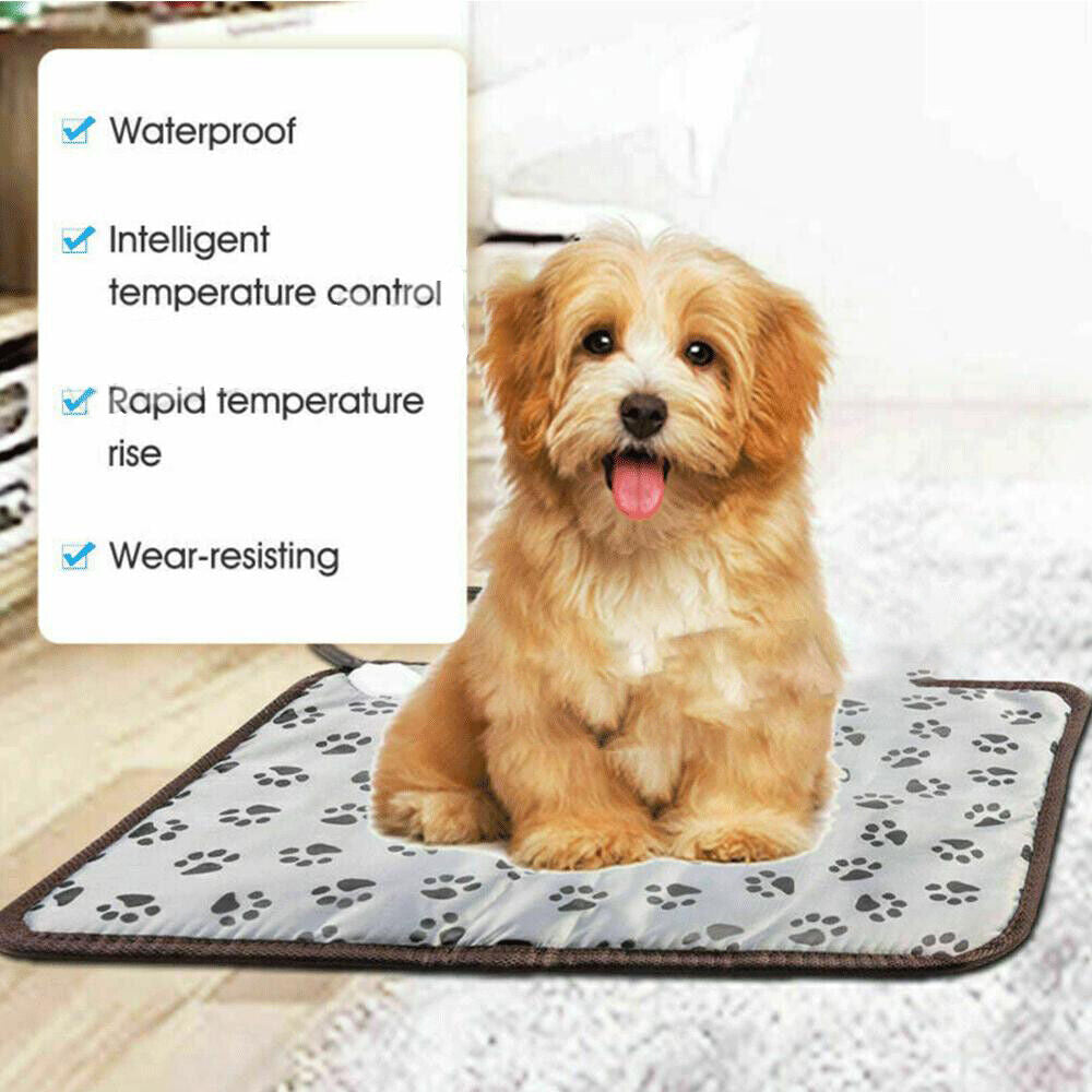 Waterproof Electric Pet Heat Pad Heated Heating Mat Blanket Dog Cat Bunny Bed
