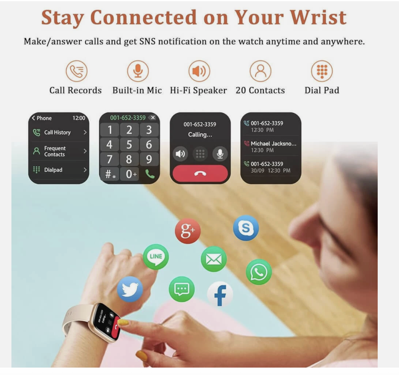 Vibeat Smart Watch for Men Women 1.83" Alexa Built-in Waterproof IP68 Smartwatch