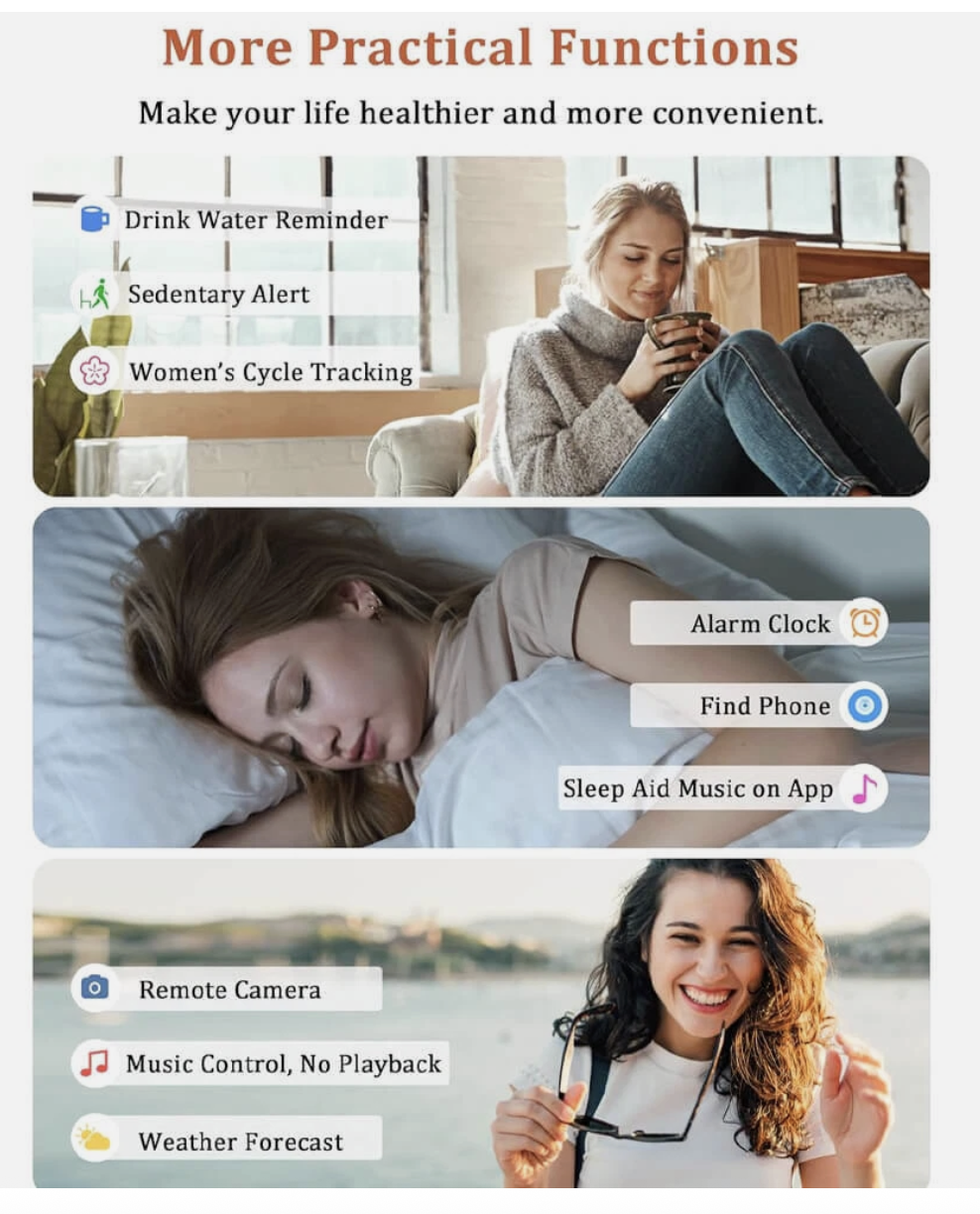 Vibeat Smart Watch for Men Women 1.83" Alexa Built-in Waterproof IP68 Smartwatch