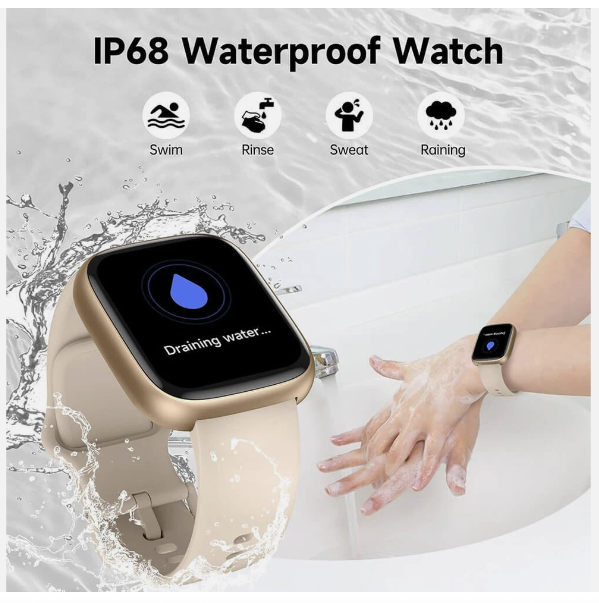 Vibeat Smart Watch for Men Women 1.83" Alexa Built-in Waterproof IP68 Smartwatch