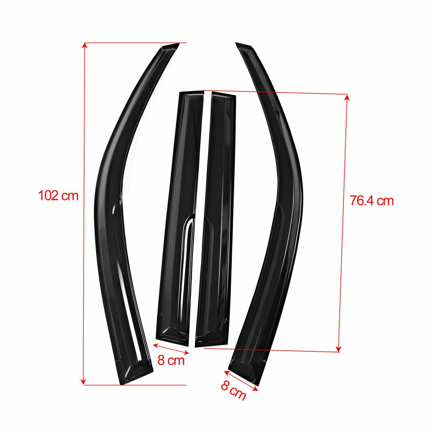 4x Weather Shields Window Visors for Toyota LandCruiser Prado 120 2003-2009