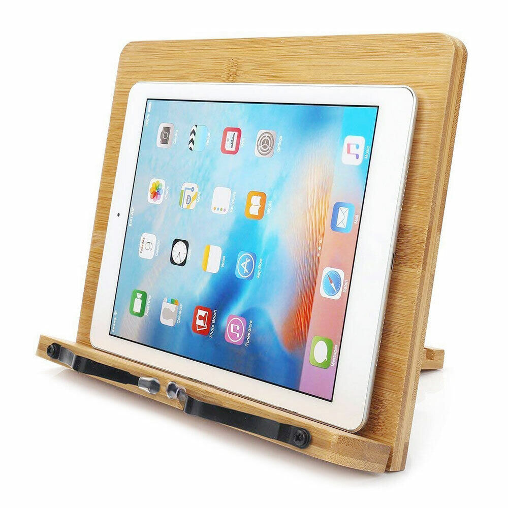 Adjustment Book Stand Bamboo Reading Rest Tablet Rack Home Study Holder Foldable