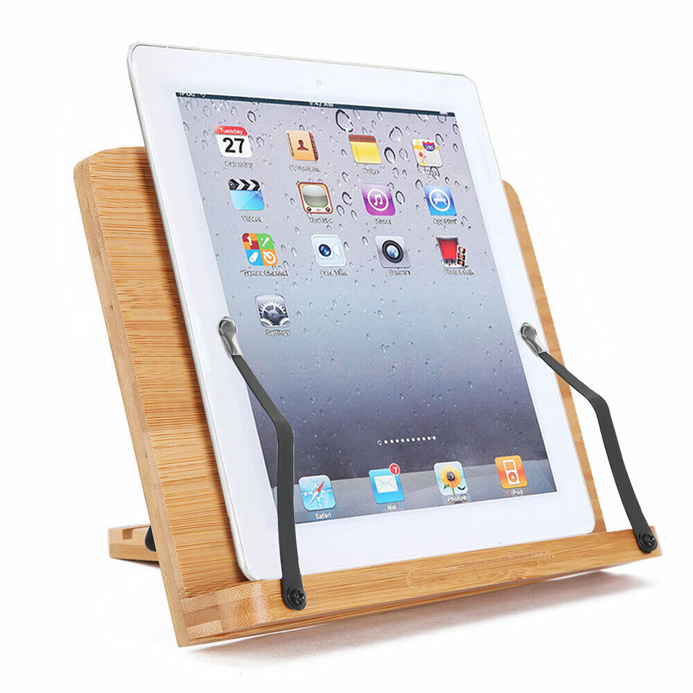Adjustment Book Stand Bamboo Reading Rest Tablet Rack Home Study Holder Foldable