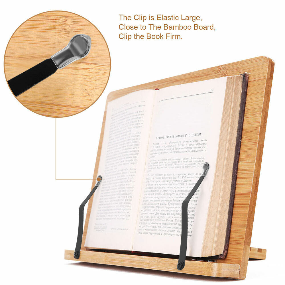 Adjustment Book Stand Bamboo Reading Rest Tablet Rack Home Study Holder Foldable