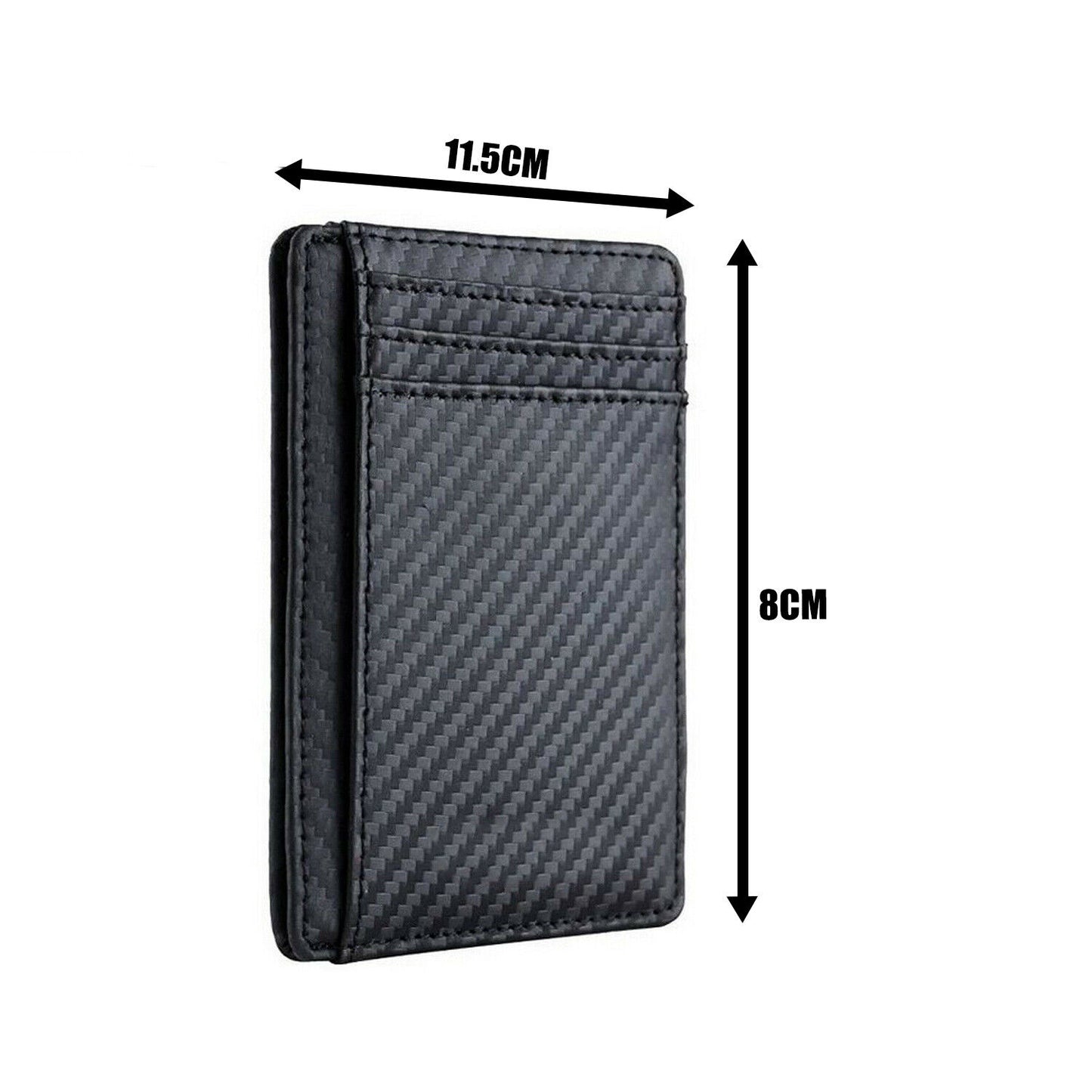 Credit Card Drive Licens Holder Carbon Fiber RFID Blocking Slim Wallet