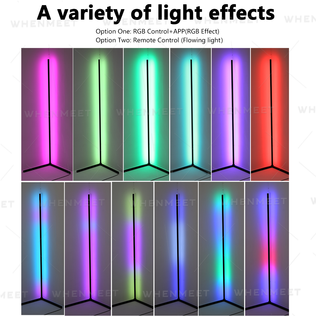 RGB LED Floor Corner Lamp Light Stand Streaming Room Gaming Room Decoration