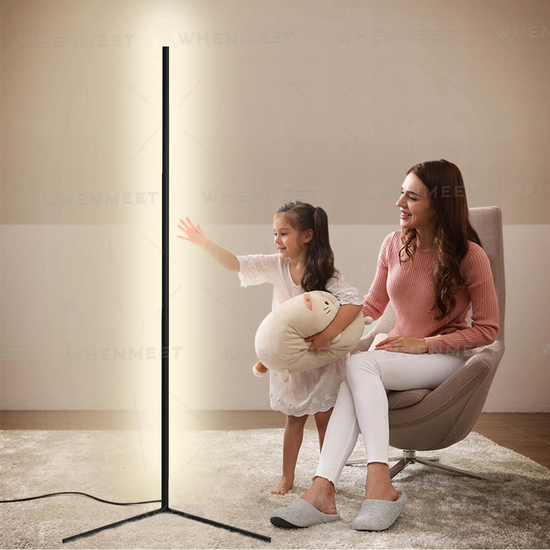 RGB LED Floor Corner Lamp Light Stand Streaming Room Gaming Room Decoration