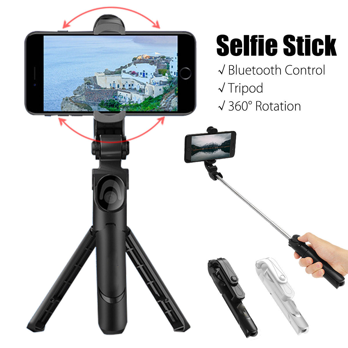 Portable Wireless Bluetooth Extendable Tripod Selfie Stick