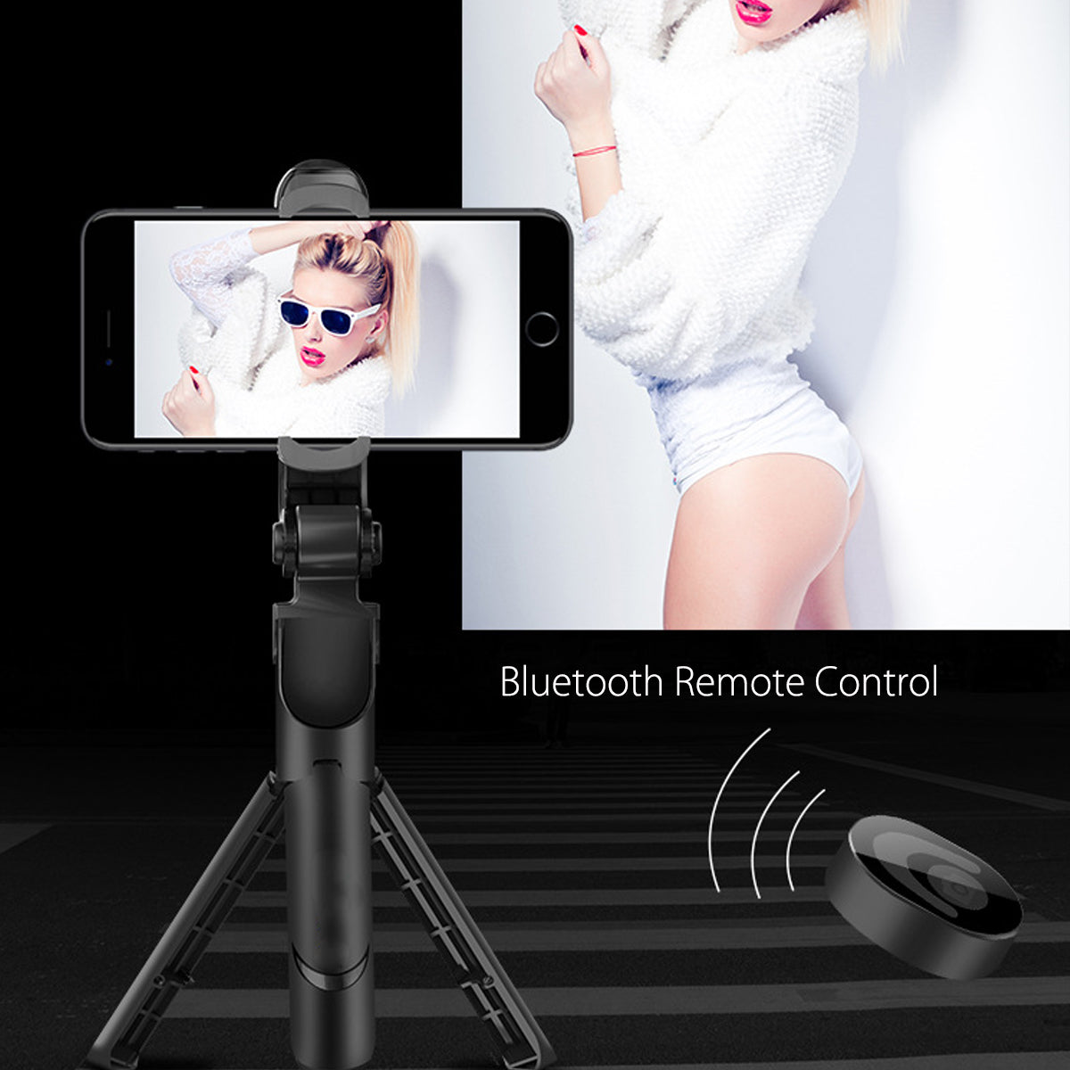 Portable Wireless Bluetooth Extendable Tripod Selfie Stick