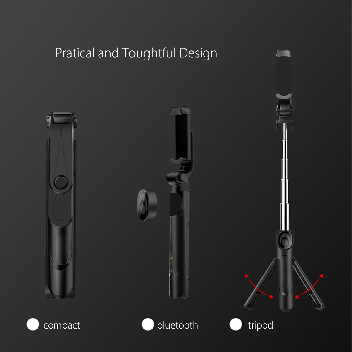 Portable Wireless Bluetooth Extendable Tripod Selfie Stick