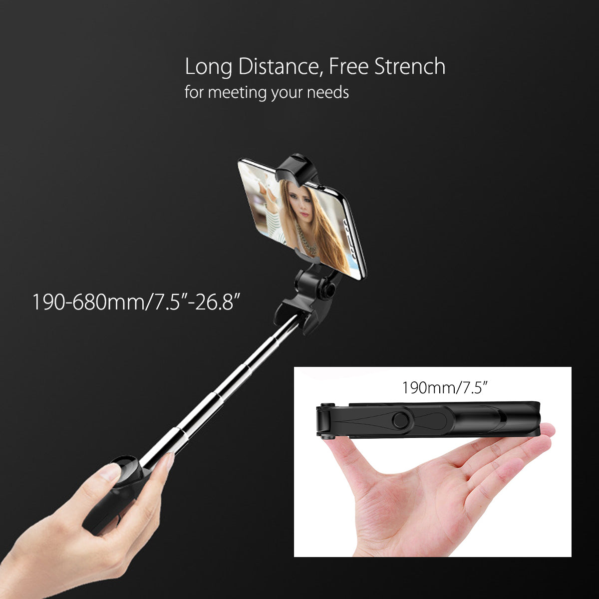 Portable Wireless Bluetooth Extendable Tripod Selfie Stick