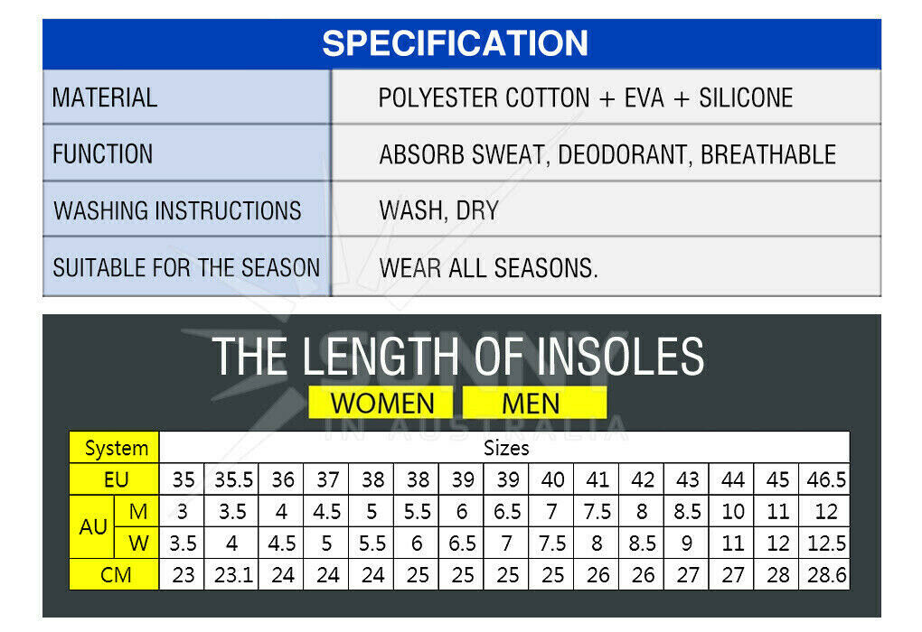 Plantar Fasciitis Relief Orthotic Insoles Arch Support Flat Foot Correcting Pads