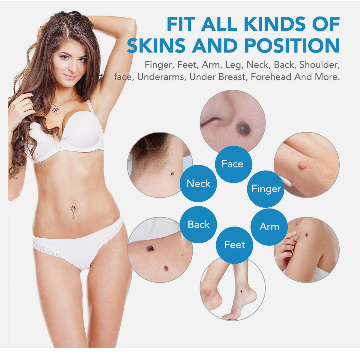 Painless Skin Tag Mole Wart Removal Kit, Body Auto SKIN TAG Bands Remover Safe