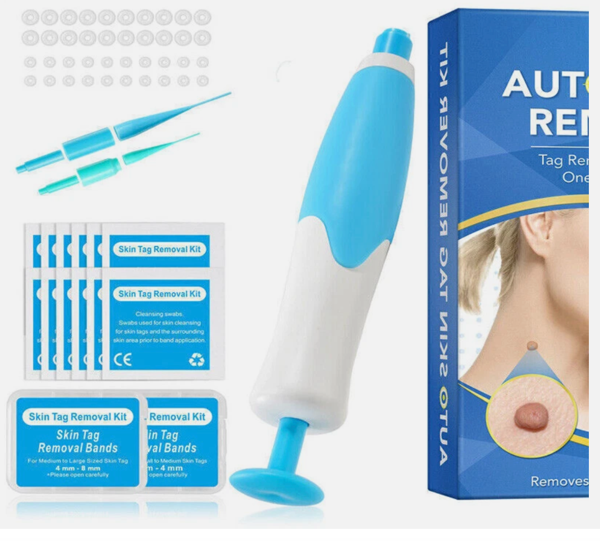 Painless Skin Tag Mole Wart Removal Kit, Body Auto SKIN TAG Bands Remover Safe