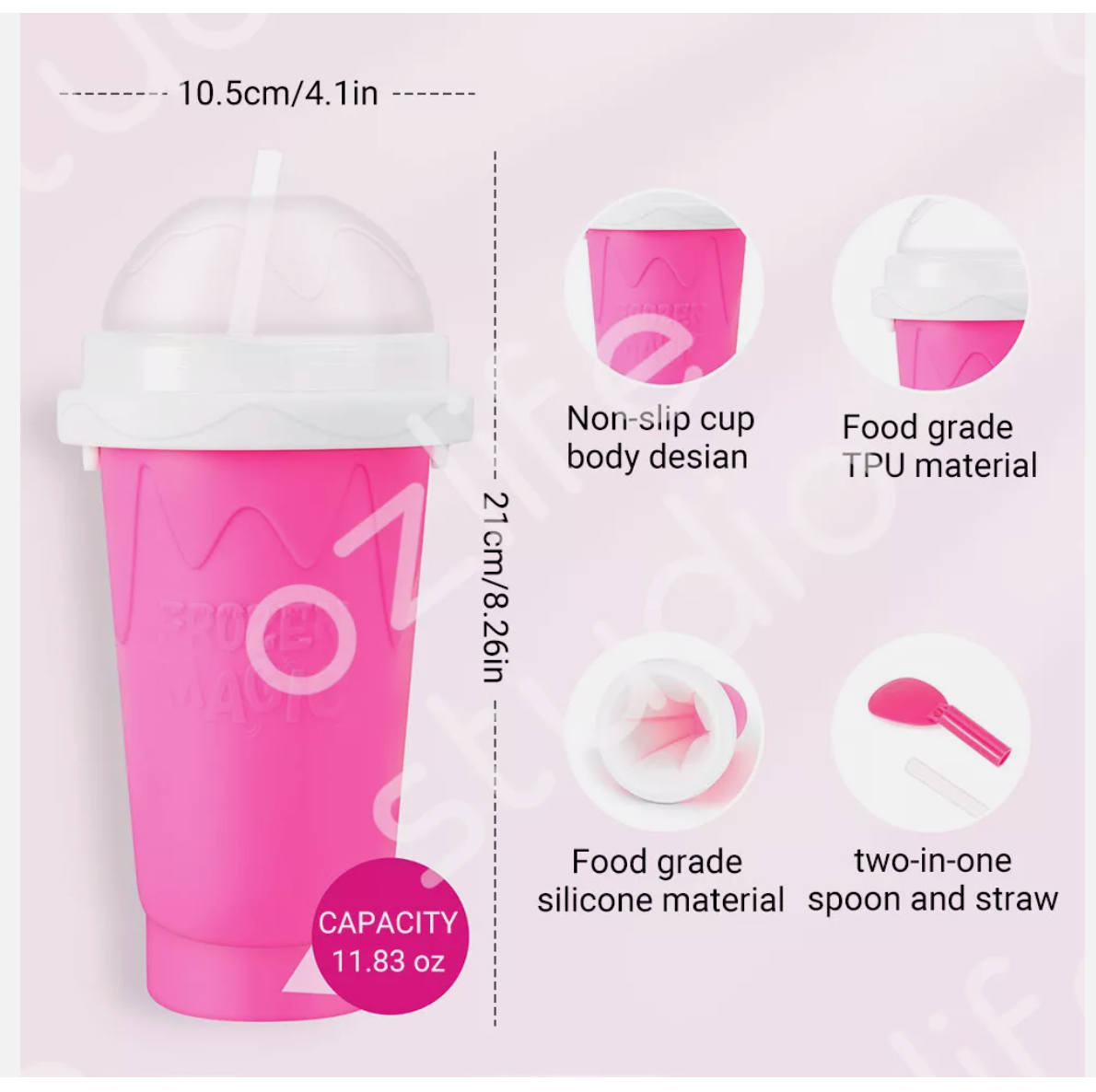 Slushy Maker Cup Quick Freeze Magic Squeeze Cup Milkshake Cup Ice Cream Maker