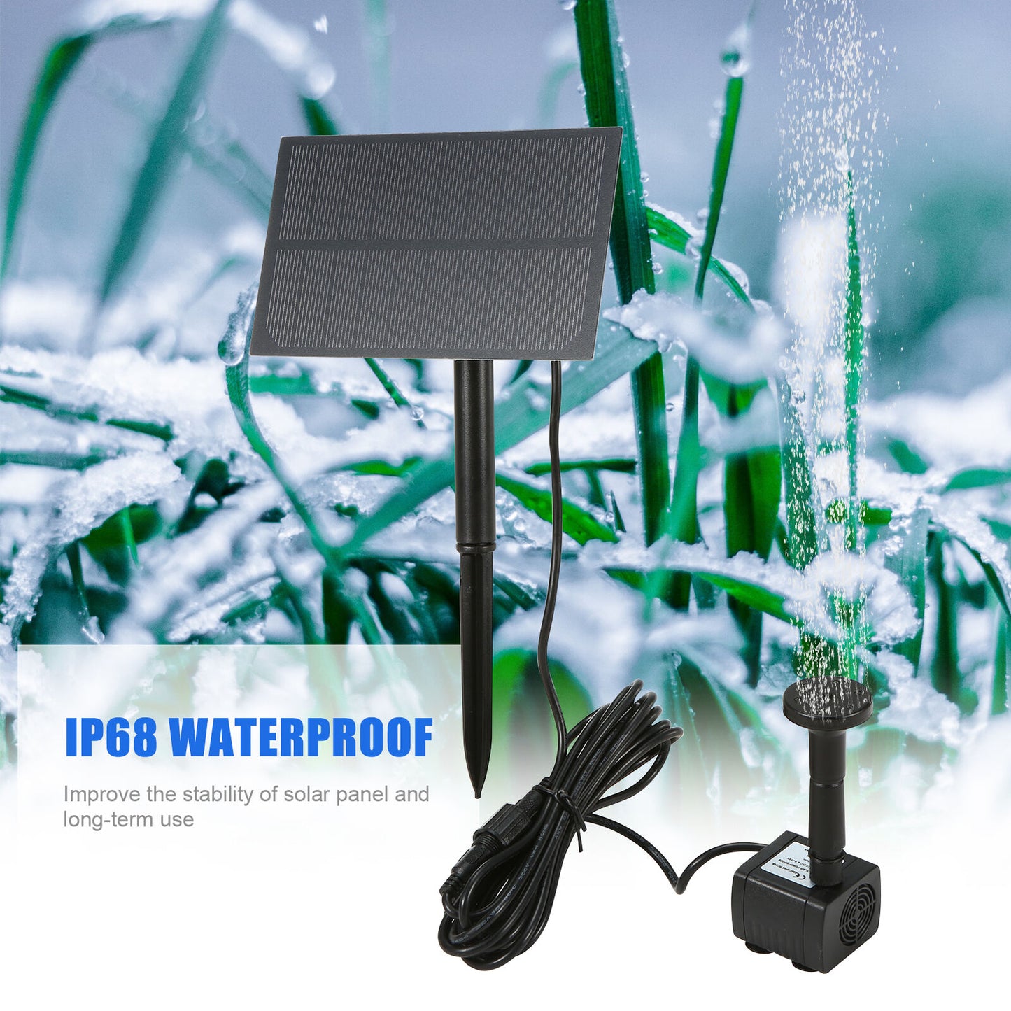Solar Powered Fountain Submersible Water Pump Garden Pond Pool Feature Kit Panel