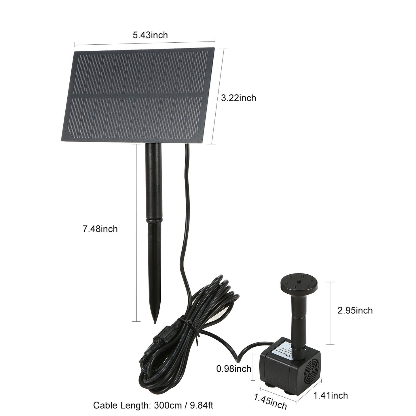 Solar Powered Fountain Submersible Water Pump Garden Pond Pool Feature Kit Panel