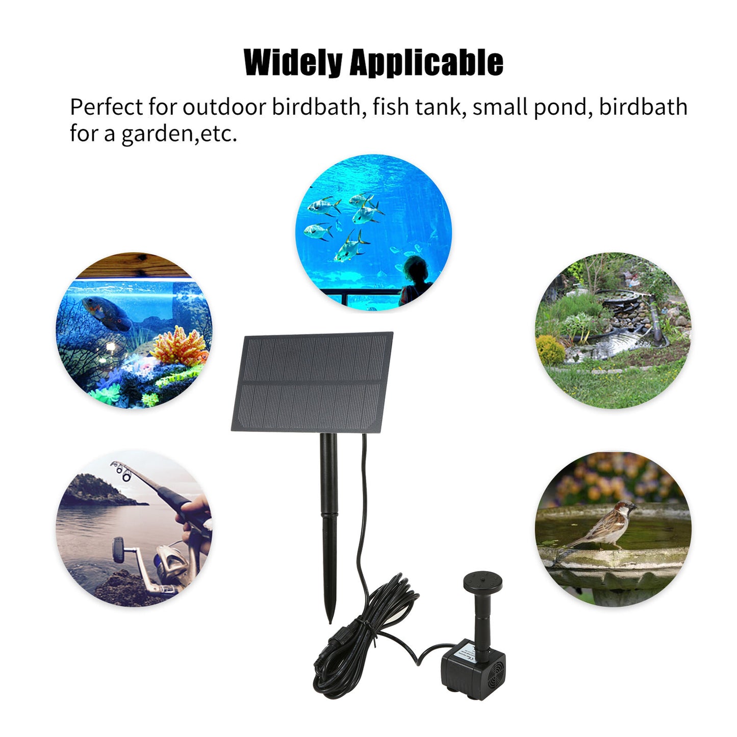 Solar Powered Fountain Submersible Water Pump Garden Pond Pool Feature Kit Panel