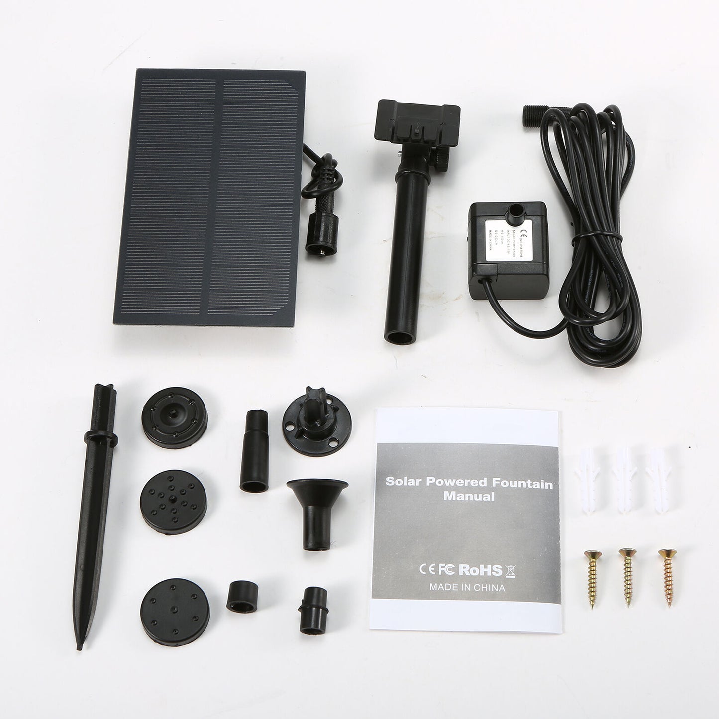 Solar Powered Fountain Submersible Water Pump Garden Pond Pool Feature Kit Panel