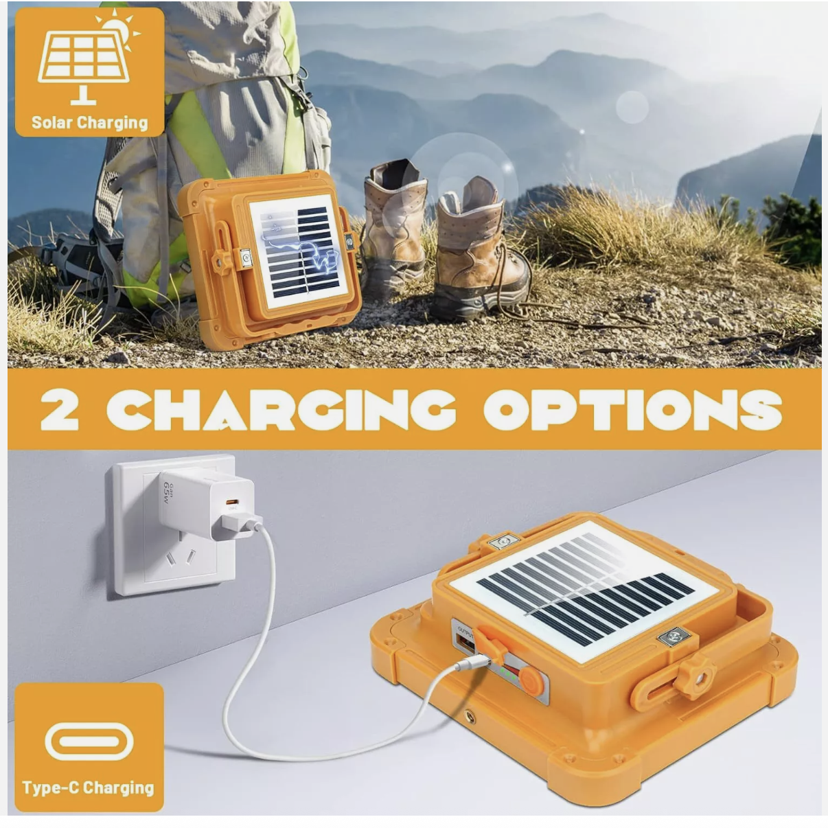 20000LM Rechargeable Solar Work Light 2000W Torch Camping Flood Waterproof Lamp