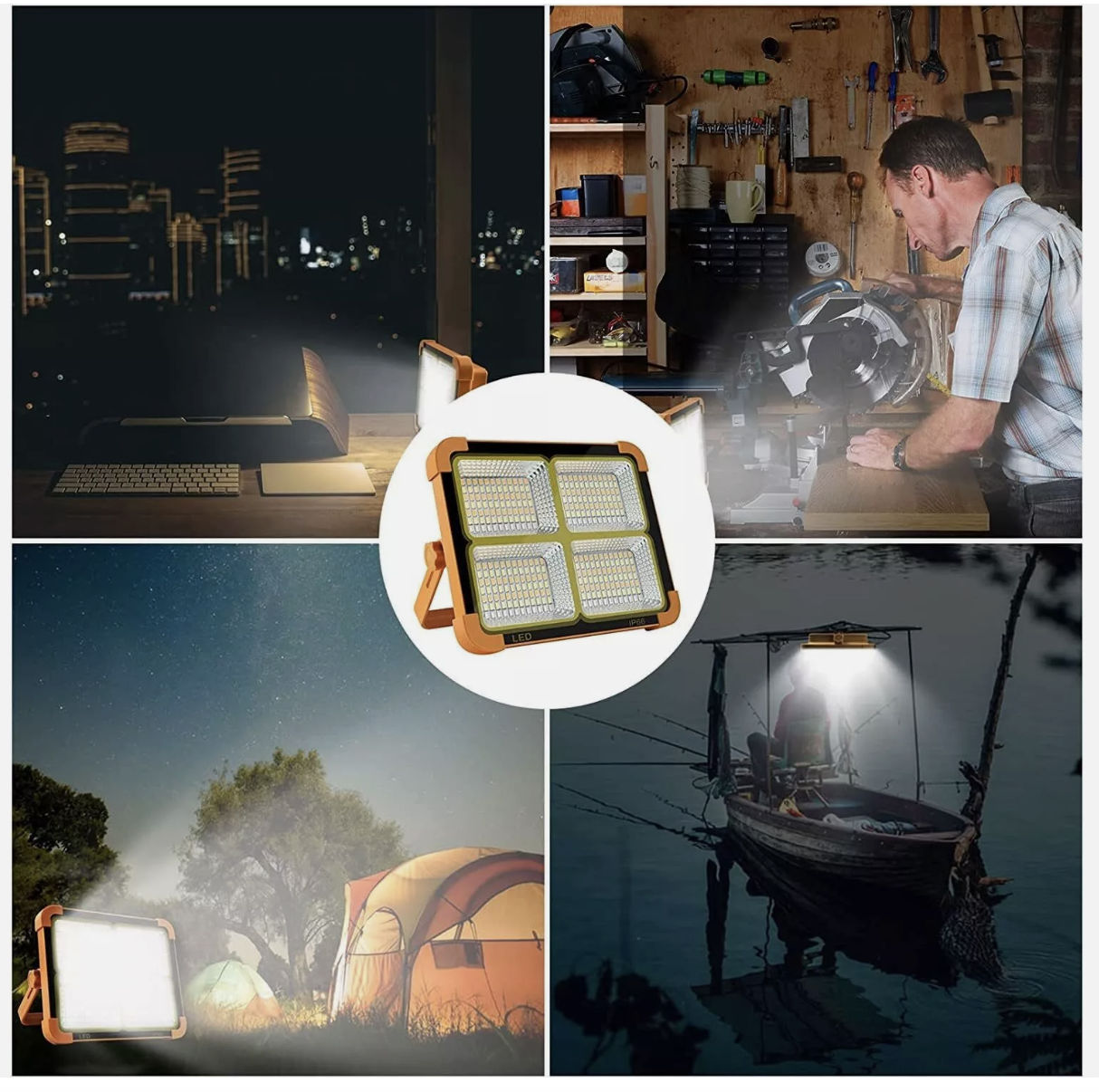 20000LM Rechargeable Solar Work Light 2000W Torch Camping Flood Waterproof Lamp