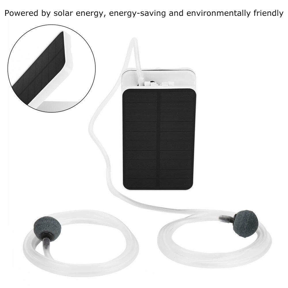 Solar Power Air Pump Oxygenator Aquarium Fish Pond Pool Water Aerator Day/Night