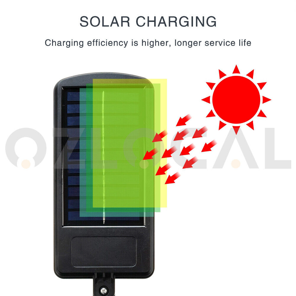 Solar Street LED Light Motion Sensor Remote Outdoor Garden Yard Flood Down Lamp