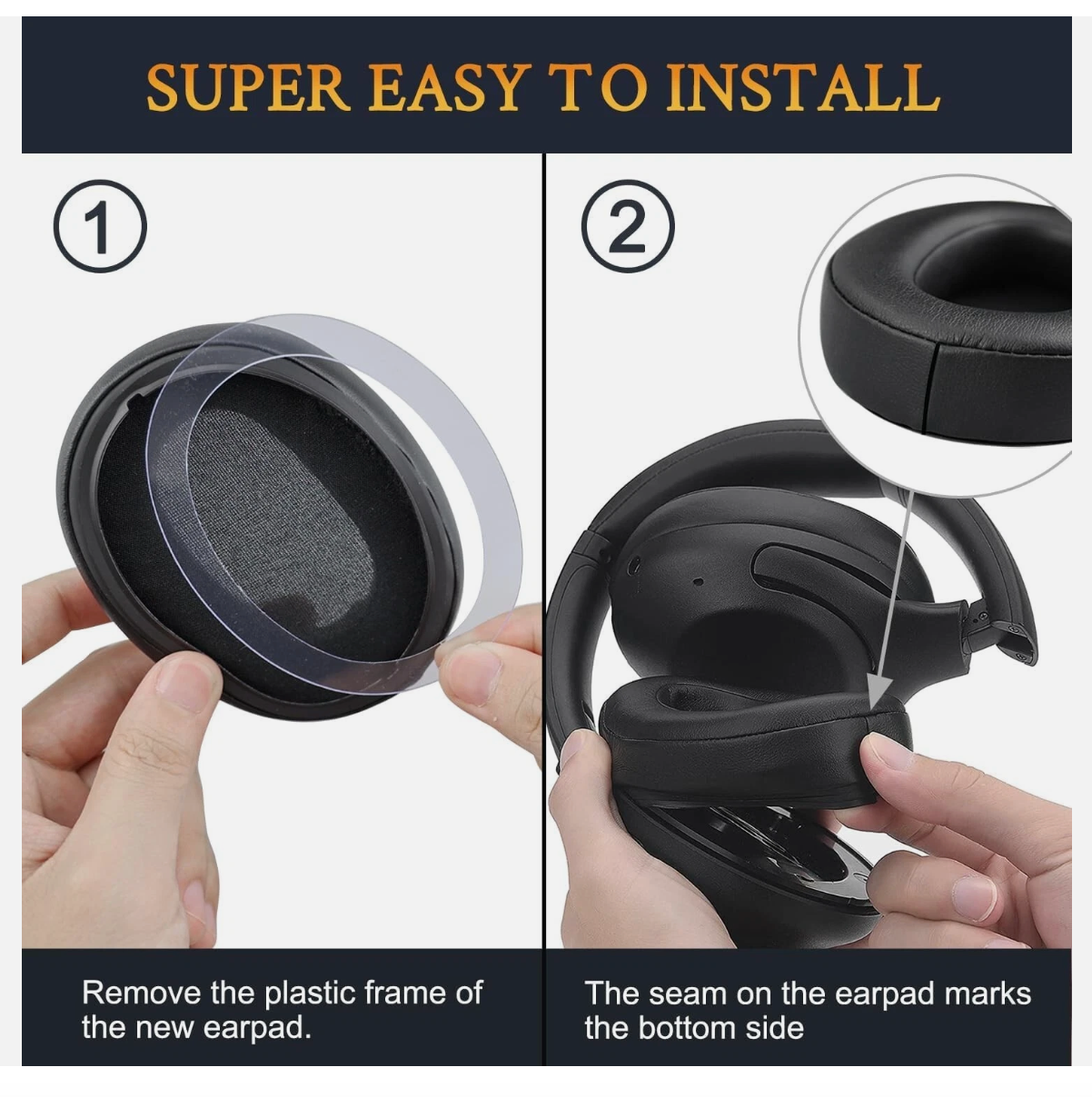 Replacement Ear Pads Cushions for Sony Sony WH-XB900N/WH-CH710N WH-CH720N