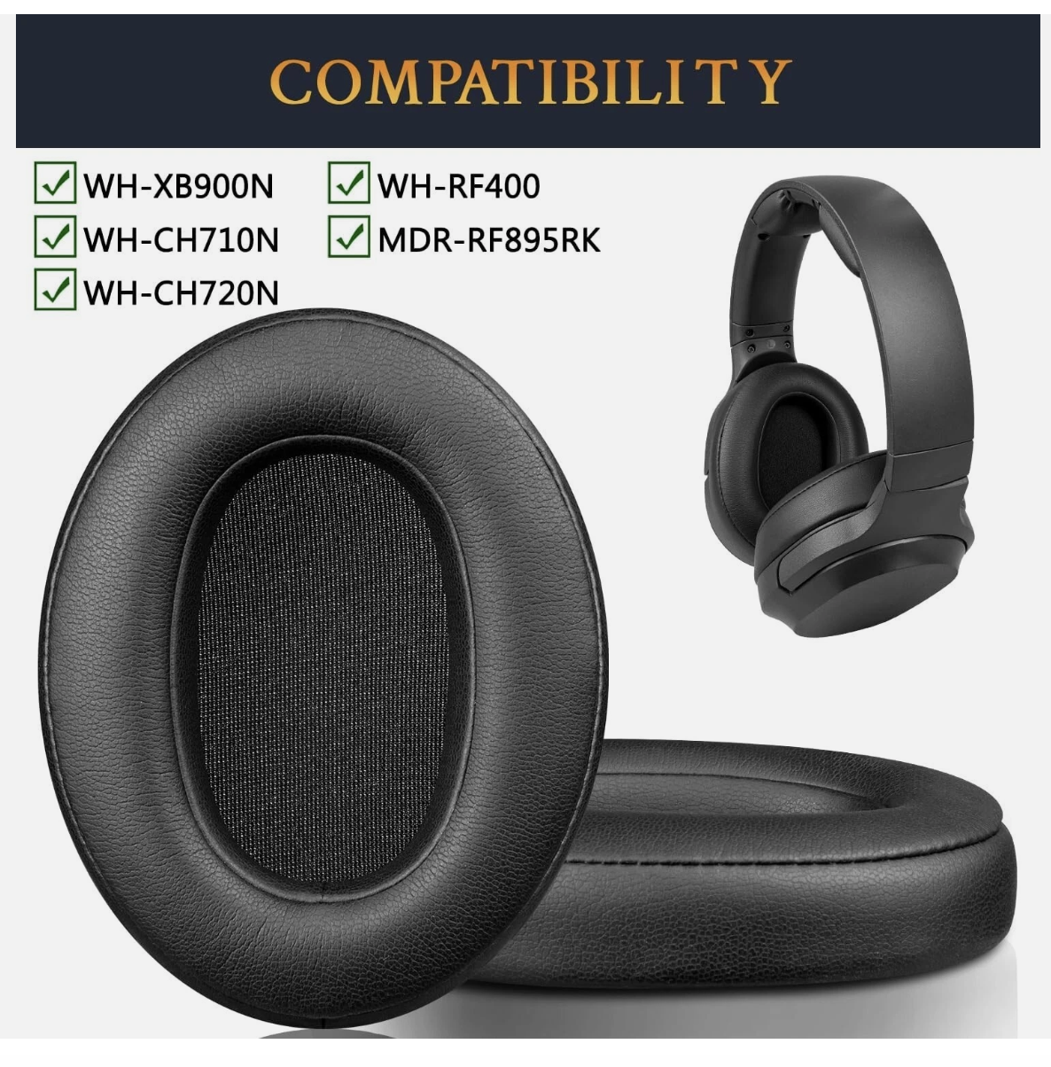Replacement Ear Pads Cushions for Sony Sony WH-XB900N/WH-CH710N WH-CH720N