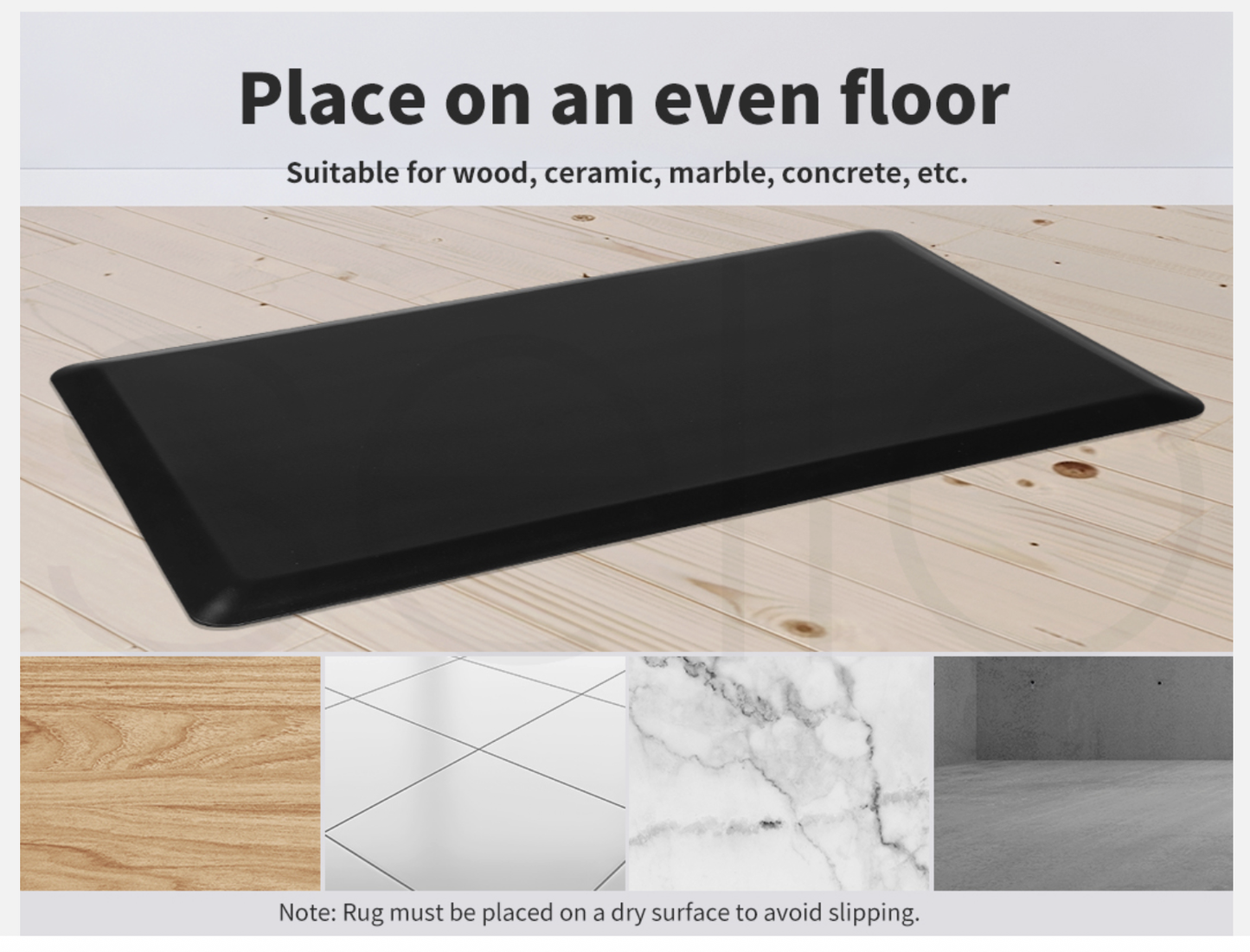 Anti-Fatigue Mat Non-Slip Cushioned Standing Desk Kitchen Office Floor