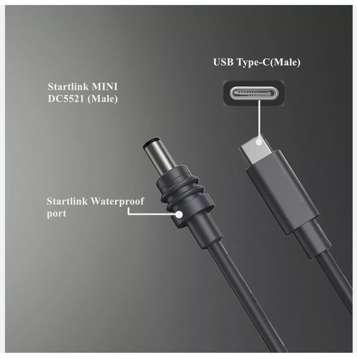Waterproof USB C To DC Cable For Starlink Mini Fast And Reliable Charging
