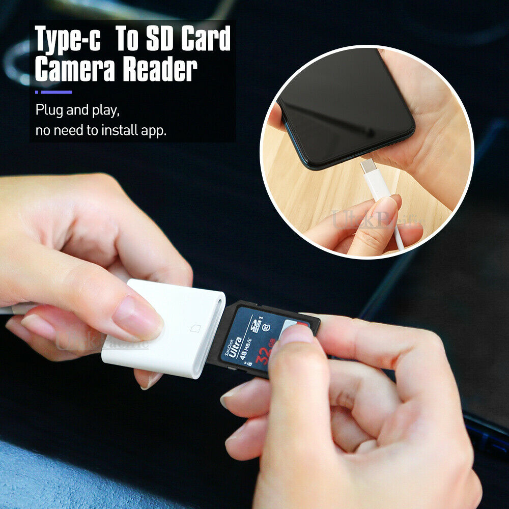 USB-C To SD Card Reader Adapter Type-C For Apple iPad Macbook Pro Air 13 Samsung