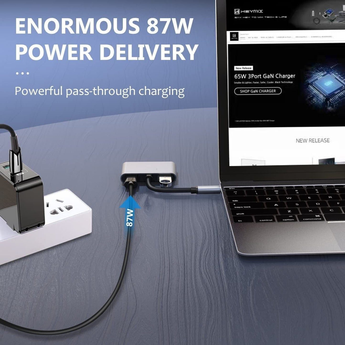 USB C Hub Triple Display Docking Station Dual HDMI Adapter 4in1 Type C to 2 HDMI