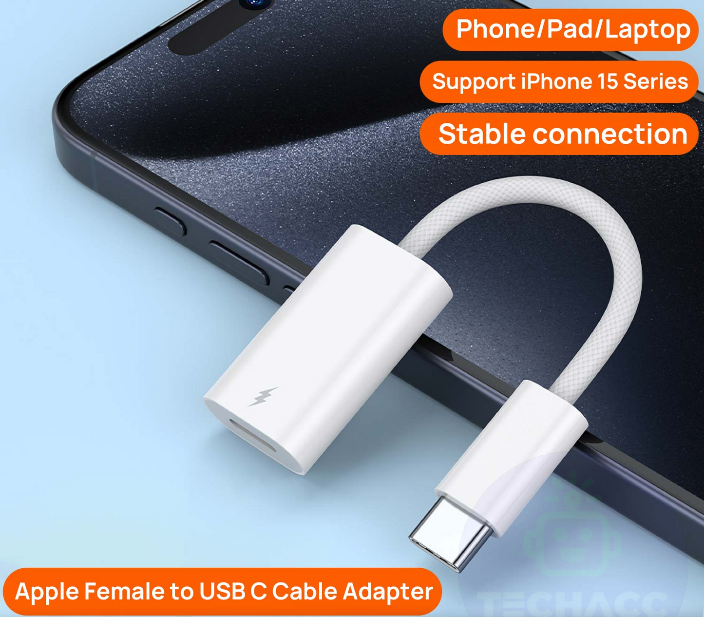 USB C Type C Male To iPhone IOS Female PD Fast Charging Port Adapter Cable