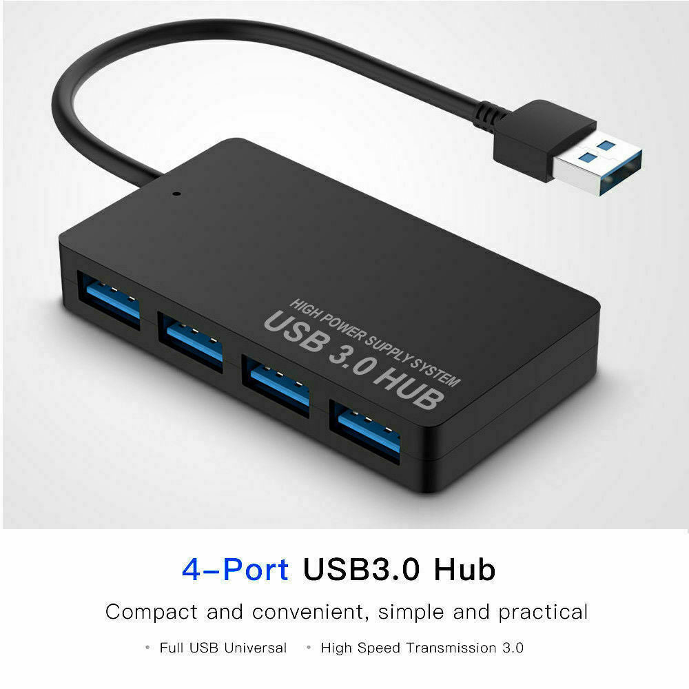 4 USB 3.0 Multi HUB Charging Port Adapter High Speed Expansion For PC Macbook