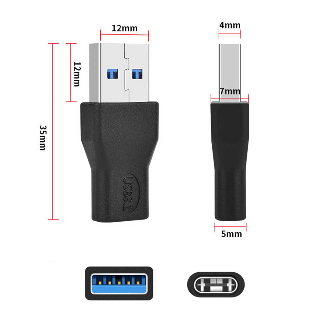 USB 3.0 Male To Type C Female Adapter Charge Data Cable Connector Converter