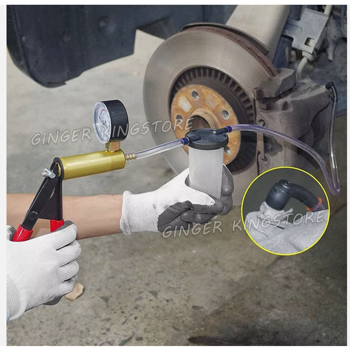 Brake Bleeder Vacuum Motorbike Pump Hand Held Bleeding Tester Kit Car Bleed