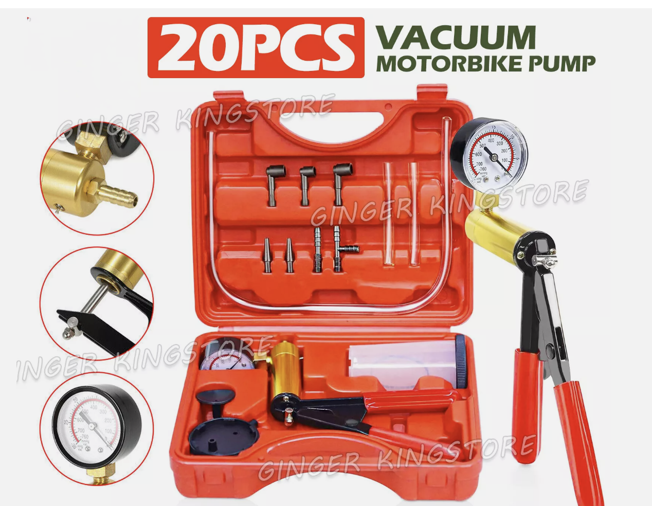 Brake Bleeder Vacuum Motorbike Pump Hand Held Bleeding Tester Kit Car Bleed