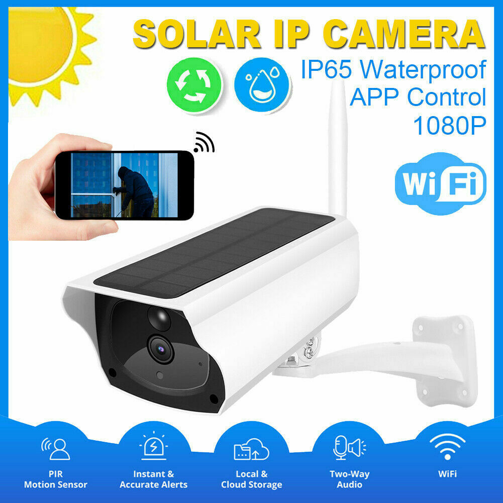 1080P HD Wireless Solar WiFi IP Camera Outdoor Security Surveillance CCTV System