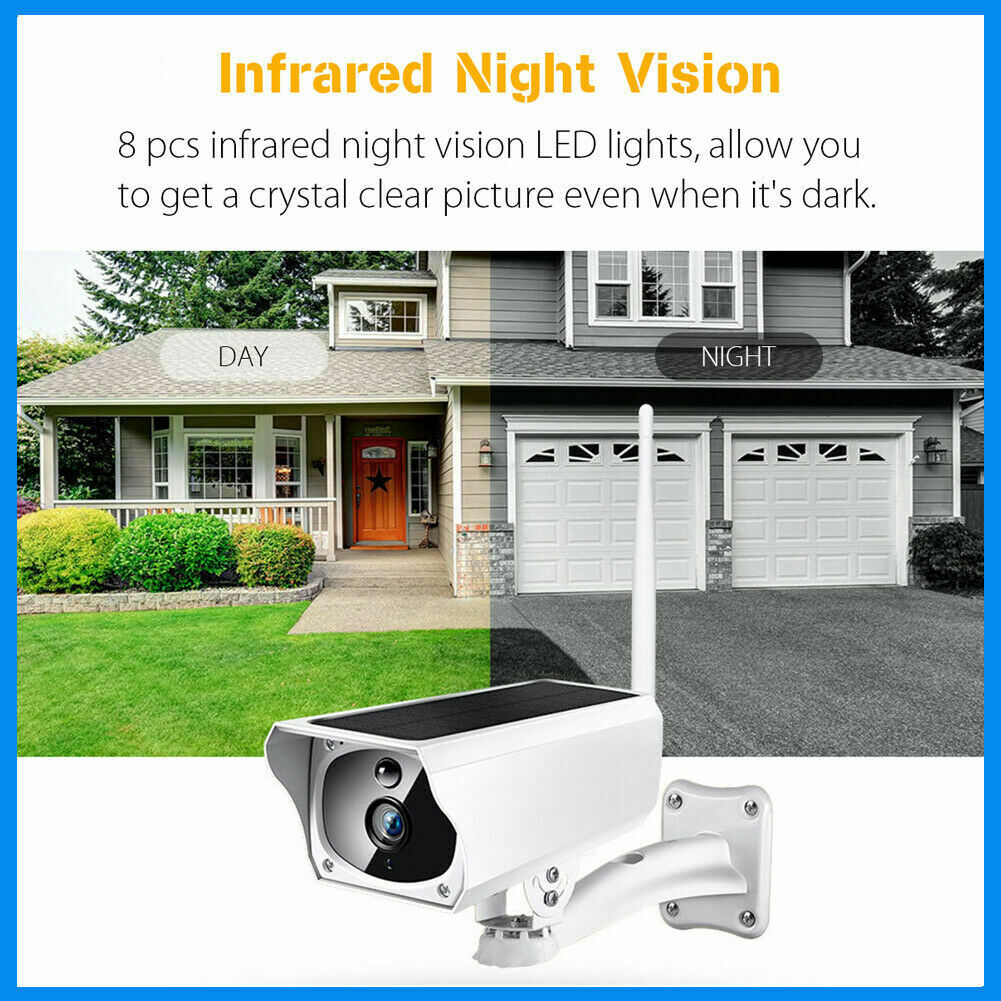 1080P HD Wireless Solar WiFi IP Camera Outdoor Security Surveillance CCTV System