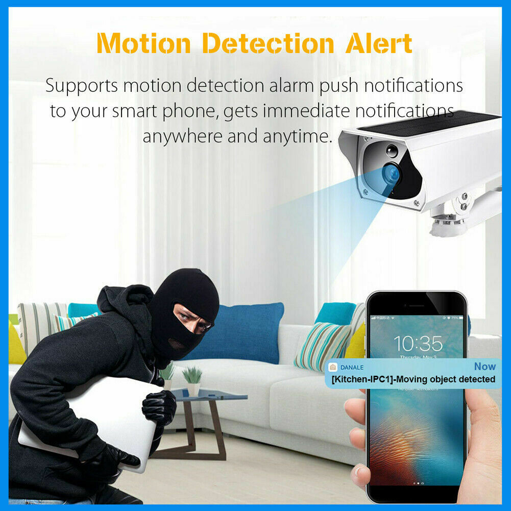 1080P HD Wireless Solar WiFi IP Camera Outdoor Security Surveillance CCTV System