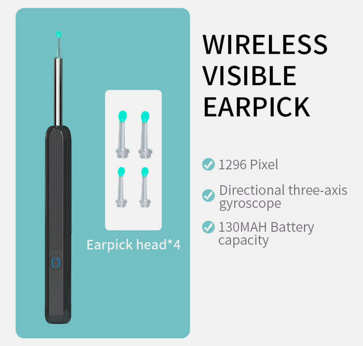 Ear Wax Remover Ear Cleaner Removal Camera Cleaning Pick Tool LED Light Scoop