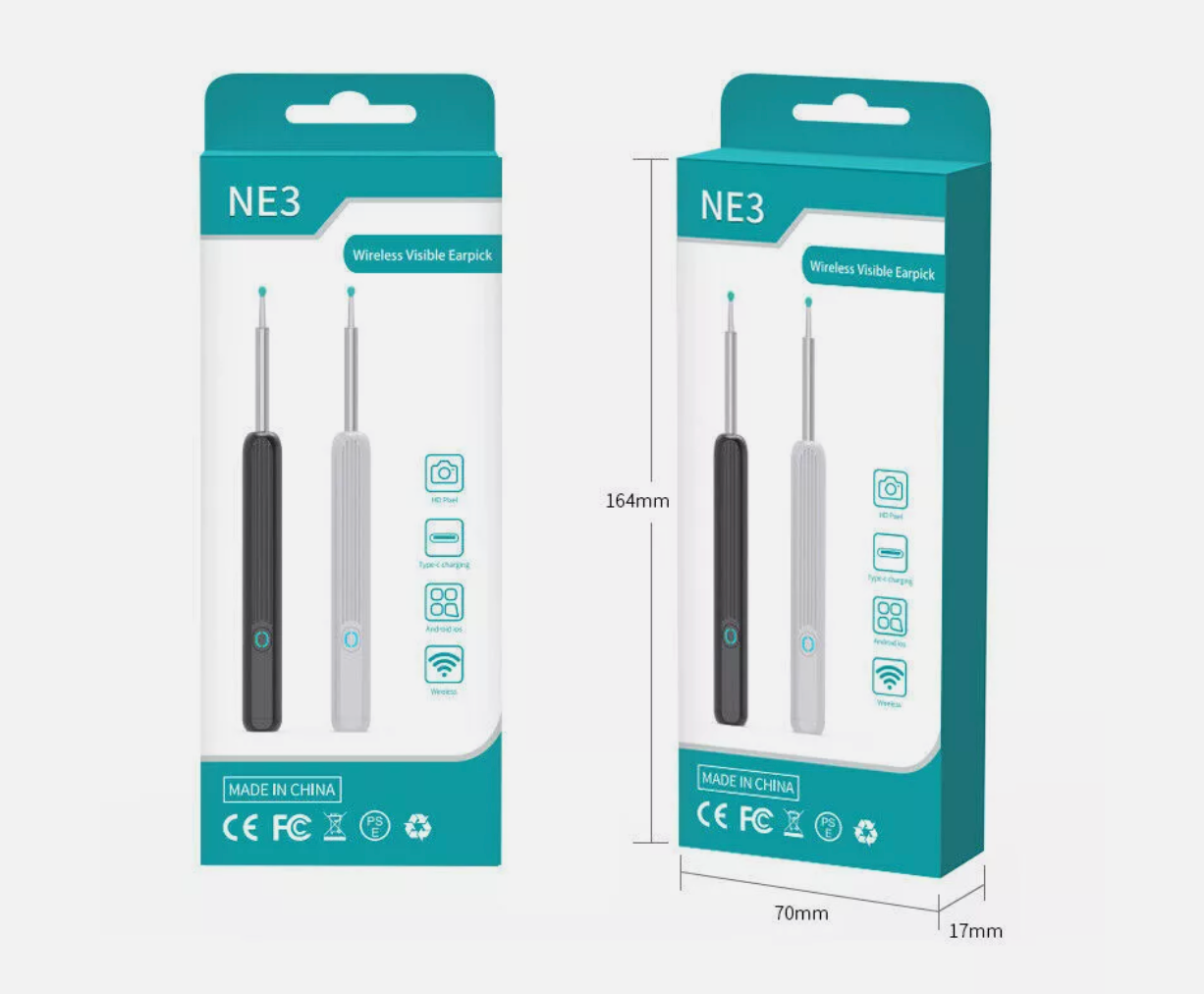 Ear Wax Remover Ear Cleaner Removal Camera Cleaning Pick Tool LED Light Scoop