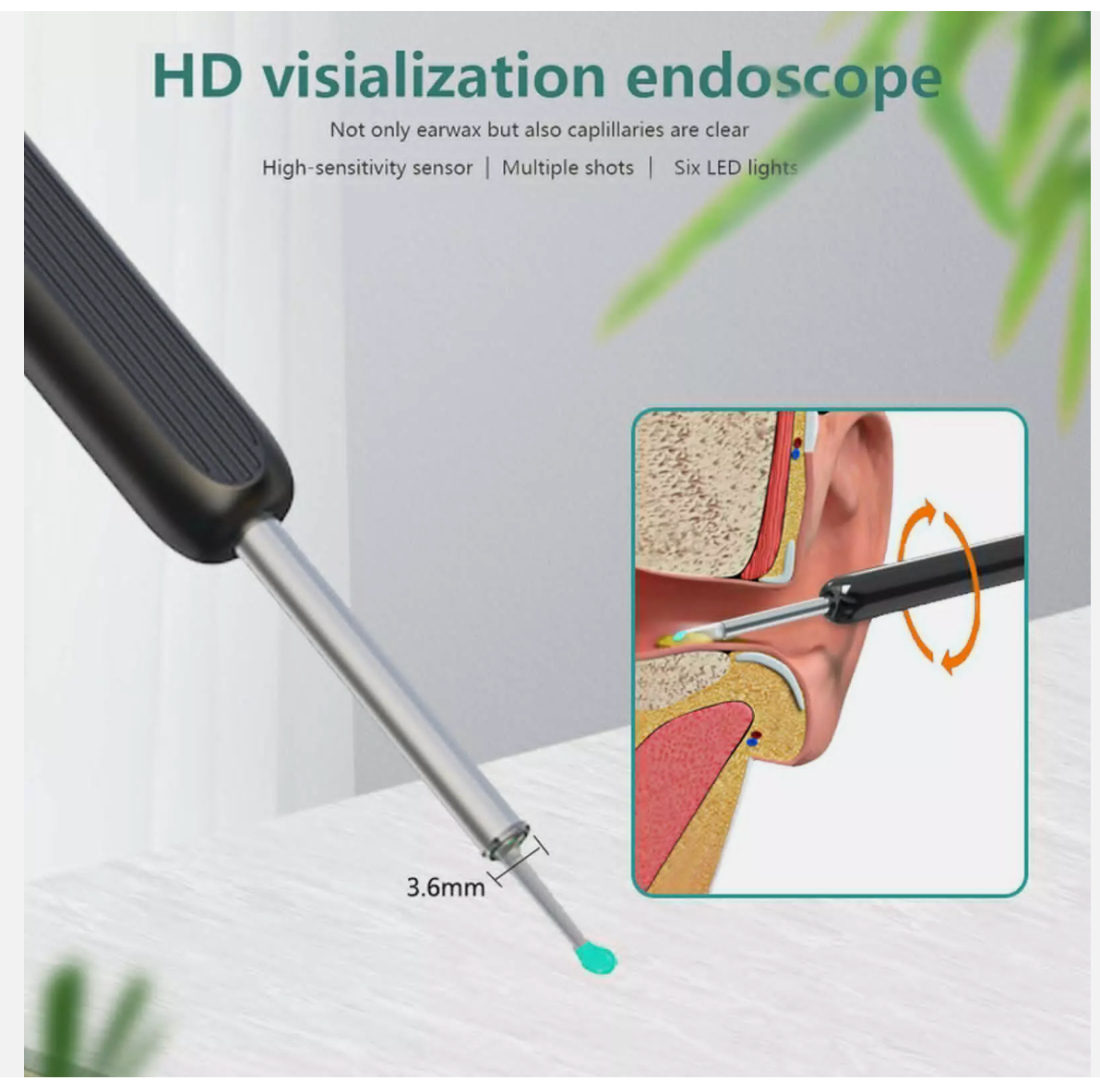 Ear Wax Remover Ear Cleaner Removal Camera Cleaning Pick Tool LED Light Scoop