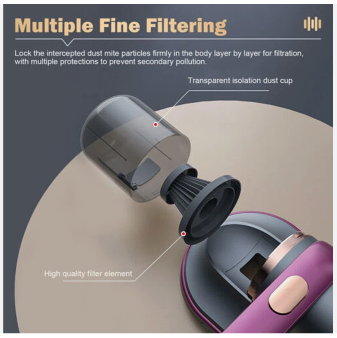 Cordless Dust Mite Remover Vacuum UV Cleaner 10000kpa Home Bed Sofa Mattress Kit