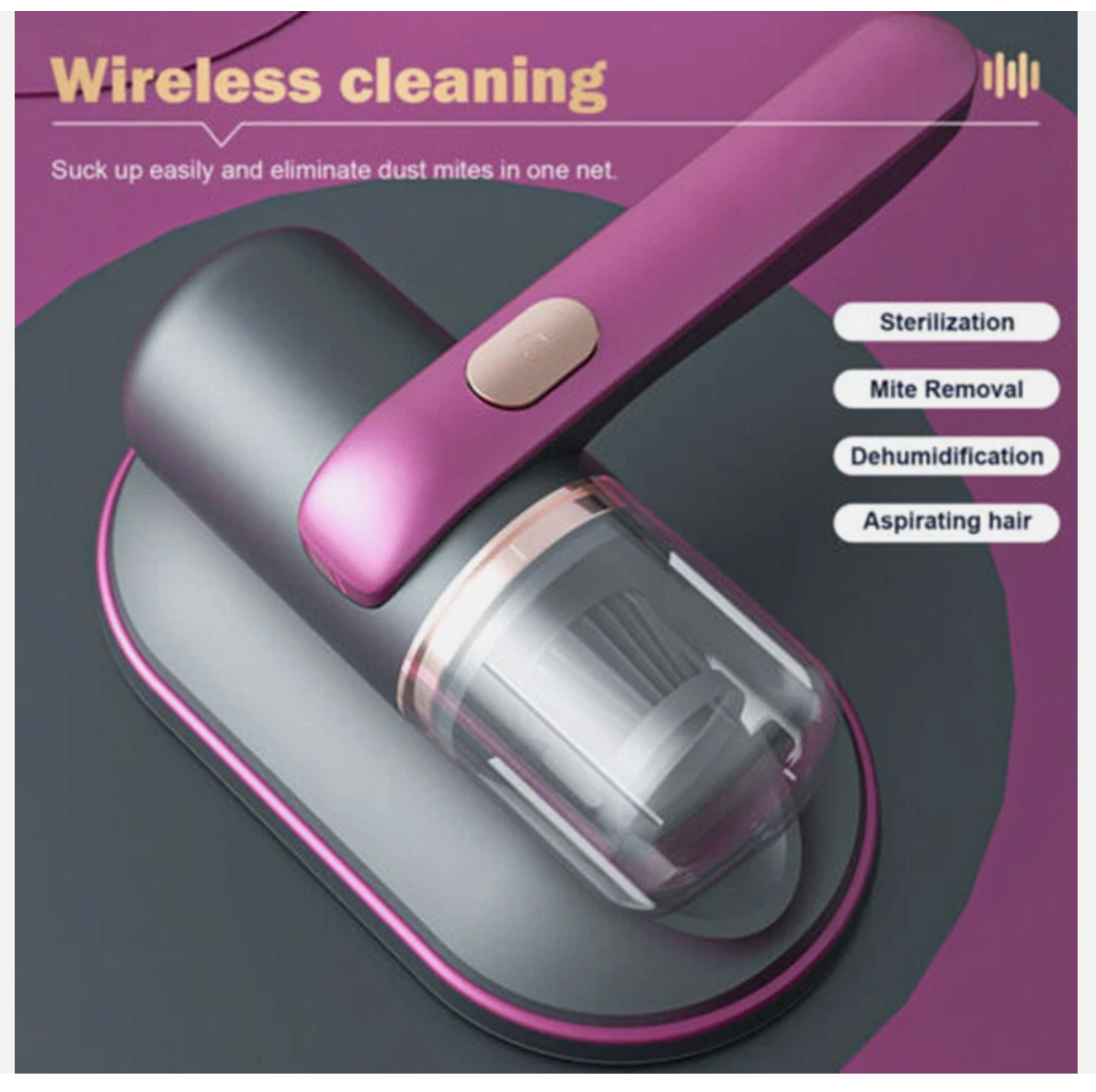 Cordless Dust Mite Remover Vacuum UV Cleaner 10000kpa Home Bed Sofa Mattress Kit